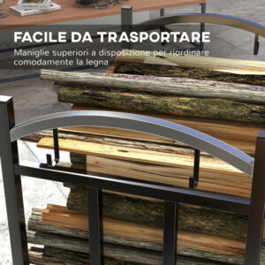 Outsunny, 3 επιπέδων, χωριζόμενη μεταλλική βάση κορμού με γάντζους για εργαλεία, μαύρο 842-322V00BK - Image 5