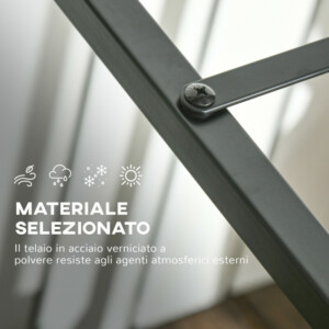 Outsunny Ξύλινο ράφι εξωτερικού και εσωτερικού χώρου από ατσάλι με υπερυψωμένη βάση, 39x35x76cm, Μαύρο 842-323V00BK - Image 3