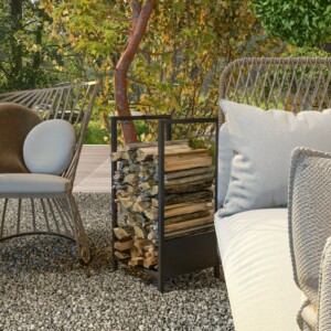 Outsunny Ξύλινο ράφι εξωτερικού και εσωτερικού χώρου από ατσάλι με υπερυψωμένη βάση, 39x35x76cm, Μαύρο 842-323V00BK - Image 4