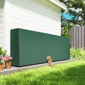 Outsunny Ρυθμιζόμενος Αποθηκευτικός Χώρος Ξύλων 1m³ με Αδιάβροχο Κάλυμμα PE, Μεταλλικός, 300x36x99 cm, Μαύρο και Σκούρο Πράσινο 842-348V02DG - Image 7