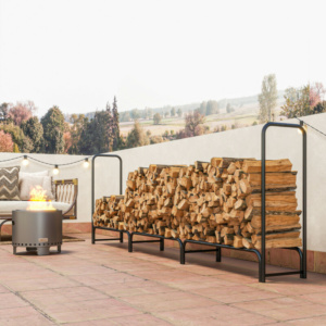 Outsunny Ρυθμιζόμενος Αποθηκευτικός Χώρος Ξύλων 1m³ με Αδιάβροχο Κάλυμμα PE, Μεταλλικός, 300x36x99 cm, Μαύρο και Σκούρο Πράσινο 842-348V02DG - Image 8