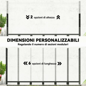 Outsunny Ρυθμιζόμενος Καυσόξυλος 0.8m³ με Αδιάβροχο Κάλυμμα και Ατσάλινες Αλυσίδες, 235x31x116 εκ, Μαύρο 842-404V01BK - Image 5