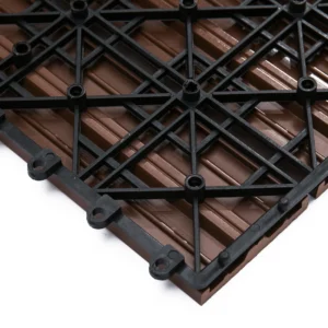 Outsunny Garden Tiles Interlocking Σετ 11 πλακάκια πλακοστρώσεων κήπου εξωτερικού χώρου, καφέ, 30x30x2,2cm 844-214BN - Image 7