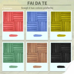 Outsunny Πλακάκια εξωτερικού χώρου Ξύλινο πάτωμα, Σετ 27 τεμαχίων, 30x30x2,5 εκ. 844-325BK - Image 6