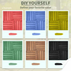 Outsunny Πλακάκια Εξωτερικού Χώρου Ξύλινο Σύμπλεγμα, Σετ 27 τεμαχίων 844-325BN - Image 6