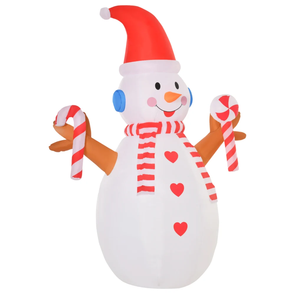 Αδιάβροχος Φουσκωτός Χιονάνθρωπος Εξωτερικού Χώρου με Φώτα LED 240 cm HOMCOM 844-373V90 Αδιάβροχος Φουσκωτός Χιονάνθρωπος Εξωτερικού Χώρου με Φώτα LED 240 cm HOMCOM 844-373V90
