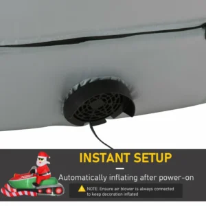 Φουσκωτός Άγιος Βασίλης σε Snowmobile με Ενσωματωμένα Φώτα LED HOMCOM 844-376V90 - Image 4