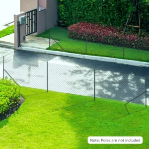 Δίχτυ περίφραξης από χάλυβα και PVC Outsunny για εξωτερικούς χώρους, ρολό 25 m και ύψος 1,7 m, πράσινο 844-460 - Image 6