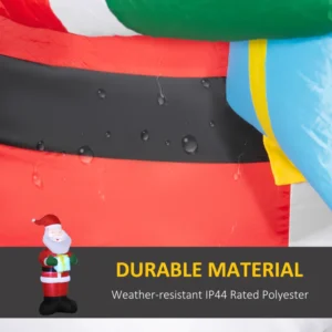 Outsunny Φουσκωτός Άγιος Βασίλης με δώρο, 3 φώτα LED και φουσκωτό, 77x68x184 cm 844-563V90MX - Image 3