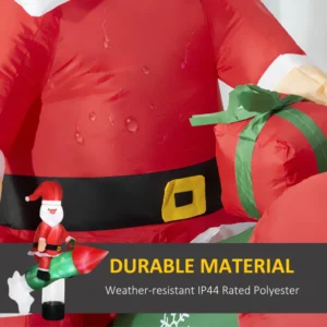 Outsunny Φουσκωτός Άγιος Βασίλης με βλήμα, φώτα LED και φουσκωτό, 154x76x183 cm 844-565V90MX - Image 3