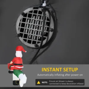 Outsunny Φουσκωτός Άγιος Βασίλης με βλήμα, φώτα LED και φουσκωτό, 154x76x183 cm 844-565V90MX - Image 4