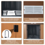 Υπόστεγο κήπου Outsunny με 2 συρόμενες πόρτες και 4 αεραγωγούς από χάλυβα και PP, 340x386x200cm, κίτρινο 845-031V01YL - Image 3