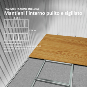 Outsunny Καλύβα Κήπου με 2 Συρόμενες Πόρτες και 4 Αεραγωγούς από Ατσάλι, 322x277x192 cm, Καφέ 845-031V02BN - Image 5