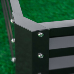 Outsunny Ανοιχτό Υπερυψωμένο Κρεβάτι Κήπου με Κάλυμμα, από Γαλβανισμένο Ατσάλι, 120x120x30 cm, Γκρι 845-040V01GY - Image 5