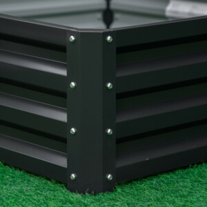 Outsunny Ανοιχτό Υπερυψωμένο Κρεβάτι Κήπου με Κάλυμμα, από Γαλβανισμένο Ατσάλι, 120x120x30 cm, Γκρι 845-040V01GY - Image 6