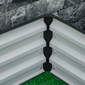 Outsunny Ανοιχτό Υπερυψωμένο Κρεβάτι Κήπου με Κάλυμμα, από Γαλβανισμένο Ατσάλι, 120x120x30 cm, Γκρι 845-040V01GY - Image 7