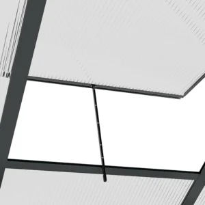 Outsunny Θερμοκήπιο από Πολυκαρβονικό και Αλουμίνιο με Συρόμενη Πόρτα, Εισαγωγή Αέρα και Υδρορροή, 1,9x1,9x2m, Γκρι 845-058GY - Image 6