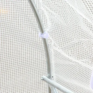 Outsunny σήραγγα θερμοκηπίου με κατασκευή από γαλβανισμένο χάλυβα και ύφασμα πολυαιθυλενίου 6 Λευκά παράθυρα 4 x 2 x 2 m 845-071V01 - Image 6