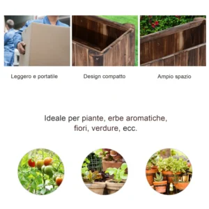 Outsunny Rectangular Planter Box για φυτά σε ξύλο ελάτης, 70x35x30cm 845-104 - Image 4