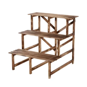 Ξύλινη Ζαρντινιέρα 3 Επιπέδων 80 x 80 x 80 cm Outsunny 845-114 - Image 4