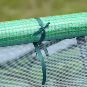 Θερμοκήπιο Outsunny Steel Garden με επίστρωση PE, πόρτες και παράθυρα σε ρολό, 180x140x80cm, πράσινο 845-153V00DG - Image 7