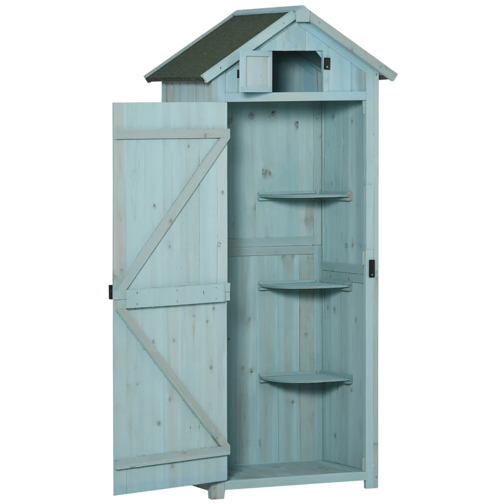Outsunny Garden Shed Ξύλινη αποθήκευση εργαλείων με 3 ράφια Outsunny Garden Shed Ξύλινη αποθήκευση εργαλείων με 3 ράφια