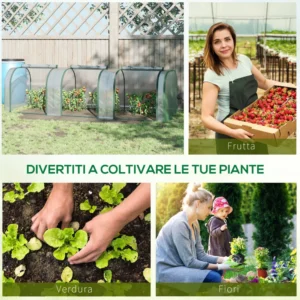 Θερμοκήπιο Outsunny Tunnel από διαφανές PVC και ατσάλι με αρθρωτές πόρτες, 295x100x80 cm 845-234V04CR - Image 5