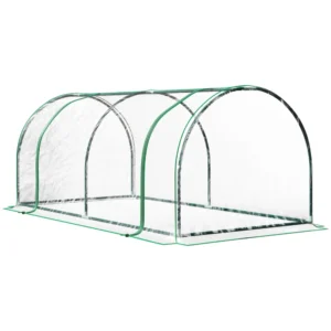 Outsunny Greenhouse Tunnel από ατσάλι και με κάλυμμα PVC, 200x100x80 cm, διαφανές και πράσινο 845-305V02 - Image 8