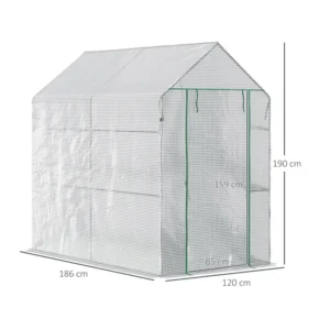 Μεταλλικό Θερμοκήπιο με 4 Ράφια 120 x 186 x 190 cm Outsunny 845-306V01 - Image 4