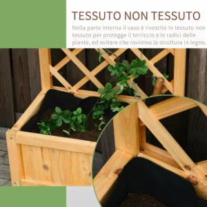 Outsunny φυτευτής εξωτερικού χώρου με σχάρα Ξύλινη γλάστρα αναρριχώμενου φυτού 60x40x160cm 845-369V02 - Image 4