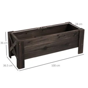 Γλάστρα Outsunny Outsunny Planter Plant Holder Pot for Raised Garden in Wood 845-458 - Image 2