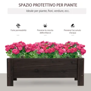 Γλάστρα Outsunny Outsunny Planter Plant Holder Pot for Raised Garden in Wood 845-458 - Image 3