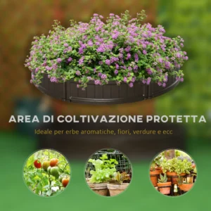 Υπερυψωμένο Κρεβάτι από HDPE Outsunny, Στρογγυλή Ζαρντινιέρα εξωτερικού χώρου, Φ123x21cm, Καφέ 845-550 - Image 4