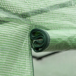 Θερμοκήπιο Outsunny Outdoor Tunnel με κάλυμμα πολυαιθυλενίου, αρθρωτή πόρτα και 4 παράθυρα, πράσινο 845-619 - Image 6