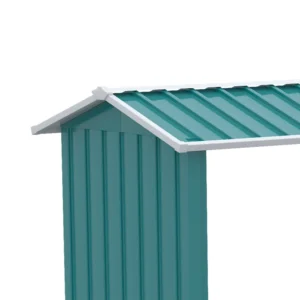 Outsunny Woodshed με γαλβανισμένη ατσάλινη κατασκευή και υπερυψωμένη βάση, 240x 86x160cm, πράσινο 845-835V00GN - Image 6