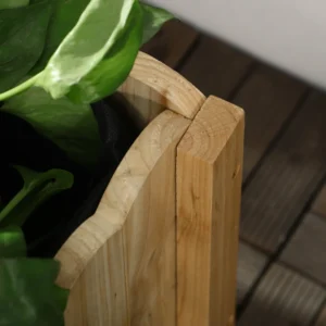 Outsunny Κάθετη Ξύλινη Ζαρντινιέρα εξωτερικού χώρου με τρύπα αποστράγγισης και επένδυση, 86x30x50 cm 845-907V00ND - Image 5