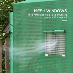 Outsunny Επιτοίχιο Θερμοκήπιο Κήπου με 2 Ρολόπορτες και κάλυμμα PE Anti-UV, 200x80x200cm, Πράσινο 845-935V00GN - Image 4