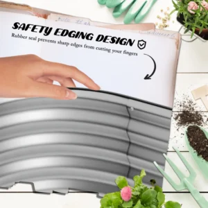 Outsunny 2 επιπέδων υπερυψωμένο κρεβάτι κήπου από ατσάλι με ανοιχτό πάτο 120x90x30 cm, ασημί 845-978V00SR - Image 5