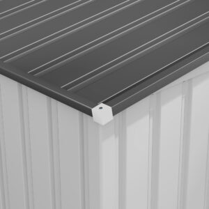 Outsunny Μεταλλική Αποθήκη Εργαλείων 1.5x2μ με Βάση, Συρόμενη Πόρτα και Κεκλιμένη Στέγη Λευκό 845-983V00WT - Image 7