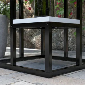 Outsunny φυτικό ράφι 4 επιπέδων από ατσάλι και ξύλο, 34x34x70 cm, ασπρόμαυρο 845-986V00WT - Image 7