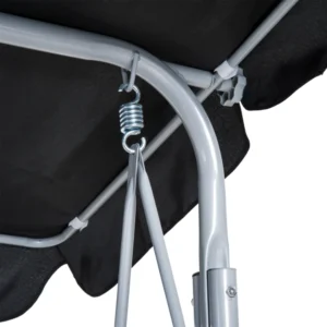 Outsunny Κούνια κήπου 3 θέσεων σε μεταλλική αφαιρούμενη οροφή σκίαστρου 84A-059BK - Image 6