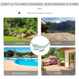 Μεταλλική Βάση Στήριξης Αιώρας 360 x 92 x 112 cm Outsunny 84A-082 - Image 5