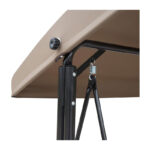 Μεταλλική Τριθέσια Κούνια Εξωτερικού Χώρου με Σκίαστρο 196 x 128 x 172 cm Outsunny 84A-110V01 - Image 2