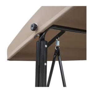 Μεταλλική Τριθέσια Κούνια Εξωτερικού Χώρου με Σκίαστρο 196 x 128 x 172 cm Outsunny 84A-110V01 - Image 2