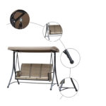 Μεταλλική Τριθέσια Κούνια Εξωτερικού Χώρου με Σκίαστρο 196 x 128 x 172 cm Outsunny 84A-110V01 - Image 3