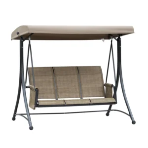 Μεταλλική Τριθέσια Κούνια Εξωτερικού Χώρου με Σκίαστρο 196 x 128 x 172 cm Outsunny 84A-110V01