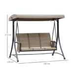 Μεταλλική Τριθέσια Κούνια Εξωτερικού Χώρου με Σκίαστρο 196 x 128 x 172 cm Outsunny 84A-110V01 - Image 5