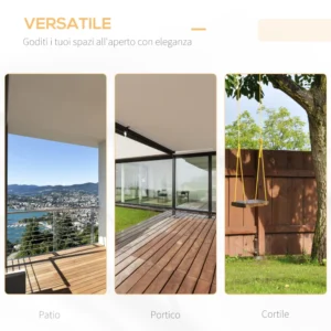 Outsunny Κουνιστή Καρέκλα Εξωτερικού Χώρου Κρεμαστό για 2 Άτομα σε Ξύλινες και Μεταλλικές Αλυσίδες, Φυσικό Χρώμα 119x65x61cm 84A-154ND - Image 5