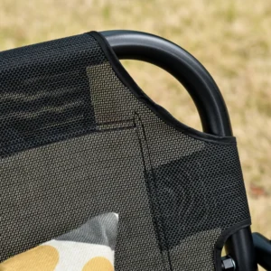 Outsunny Garden Swing Terrace 3 θέσεων με ρυθμιζόμενο κουβούκλιο, μέταλλο και μαύρο ύφασμα 172x110x155cm 84A-181BK - Image 5