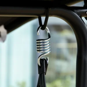 Outsunny Garden Swing Terrace 3 θέσεων με ρυθμιζόμενο κουβούκλιο, μέταλλο και μαύρο ύφασμα 172x110x155cm 84A-181BK - Image 7